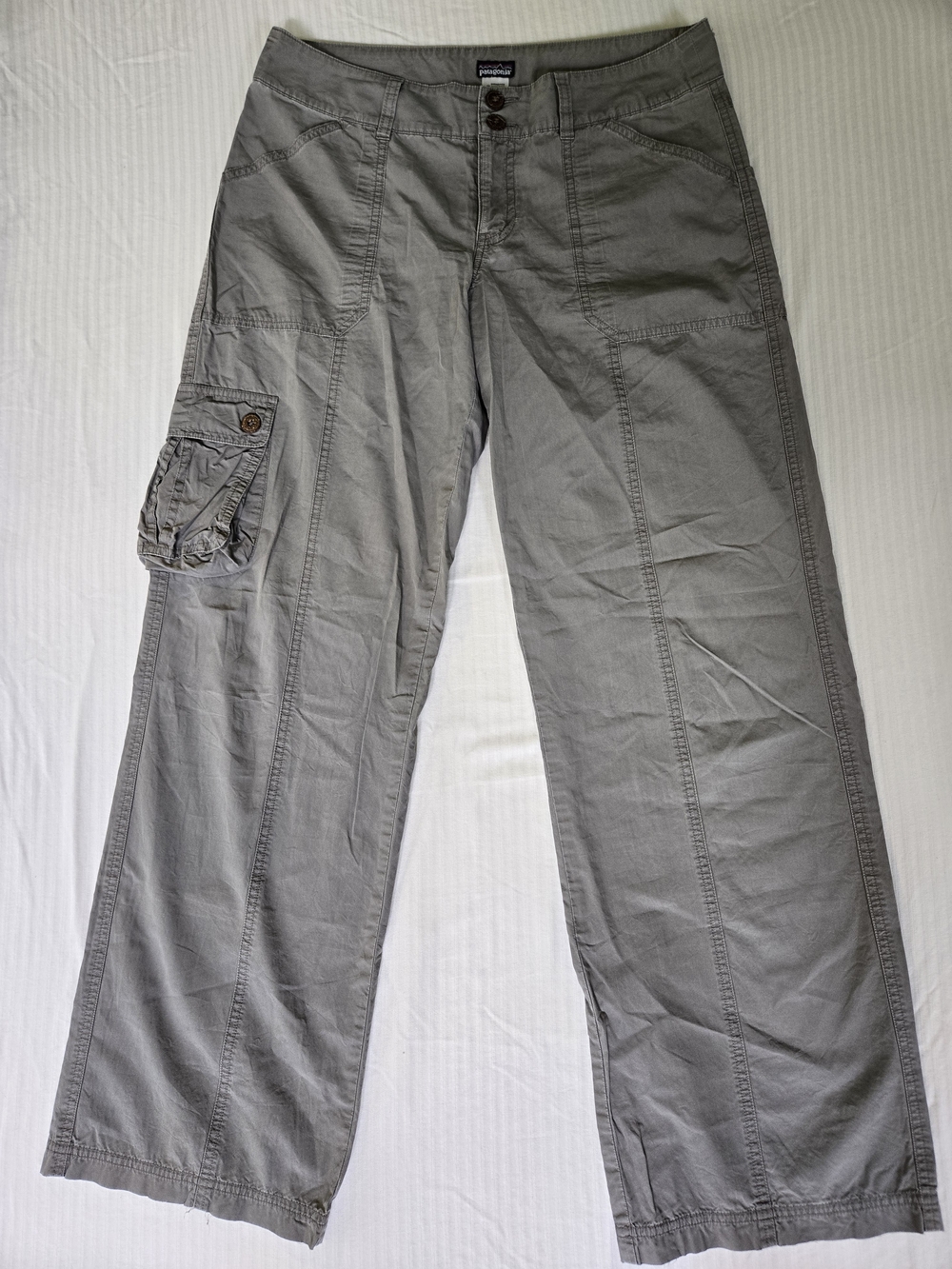 Patagonia Vintage Organic Cotton Cargo Utility Pants Grey Size 8 Gorpcore Y2K